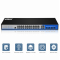 Interruptor comercial de 24 puertos gigabit ethernet 2 layer rack para cámara ip